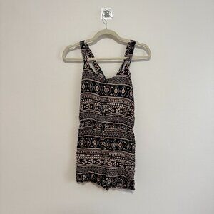 Forever21 Tribal Print Romper, Black/Brown, Size S